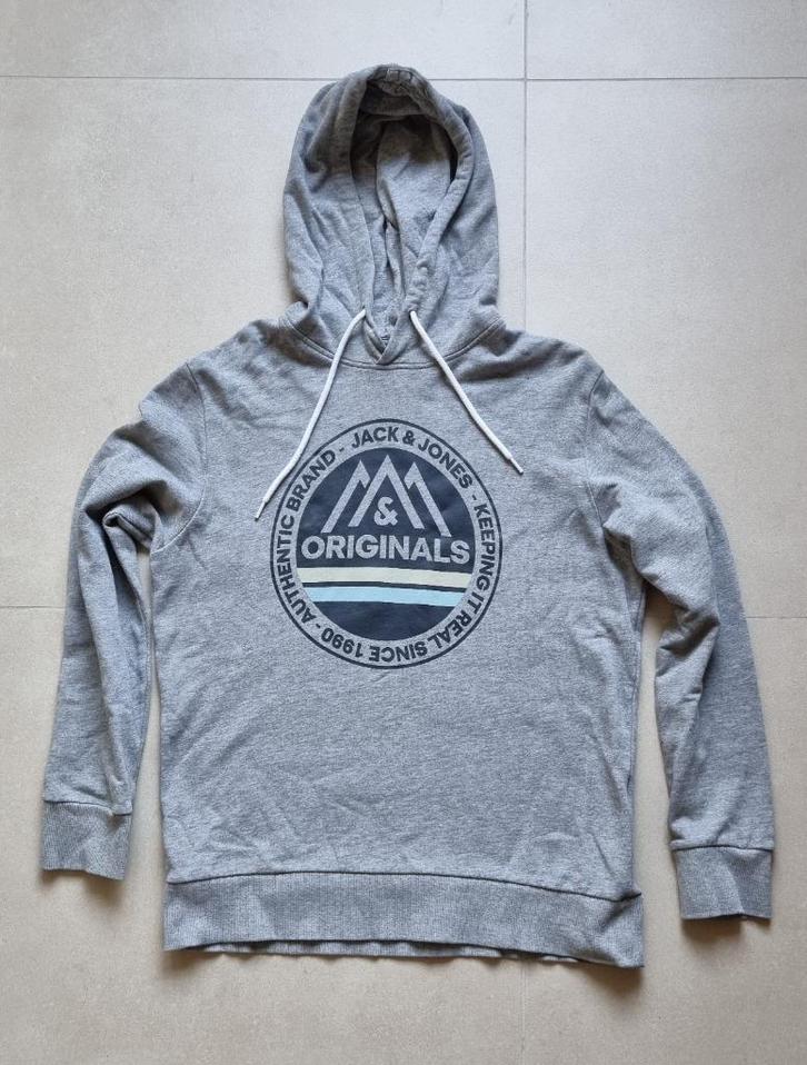 Hoodie Jack & Jones L, Kleding | Heren, Truien en Vesten, Zo goed als nieuw, Maat 52/54 (L), Grijs, Ophalen of Verzenden