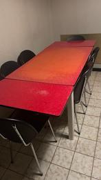 Tafel en 6 stoelen, Huis en Inrichting, Tafels | Eettafels, Ophalen, Gebruikt, 50 tot 100 cm, Vijf personen of meer