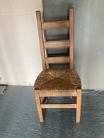 Stoelen eik met rieten zitting, Huis en Inrichting, Stoelen, Ophalen, Gebruikt, Bruin, Landelijk