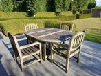 zware houten tuinset 4 personen, Tuin en Terras, Ophalen, 4 zitplaatsen, Gebruikt, Hardhout