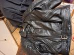 Zwart lederen motorjas. MQP. MAAT 54, Motoren, Kleding | Motorkleding, Ophalen
