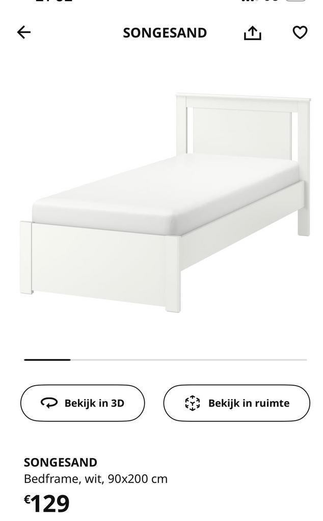 Bed+lattenbodem+matras, Huis en Inrichting, Slaapkamer | Bedden, Zo goed als nieuw, Ophalen