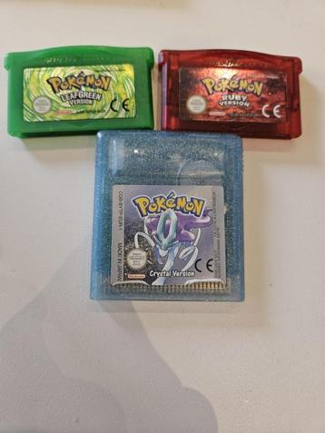 pokémon crystal, leaf green, ruby beschikbaar voor biedingen