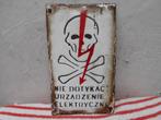 emaille plaatje-gevaar-doodshoofd-POLEN    1940, Antiek en Kunst, Ophalen of Verzenden