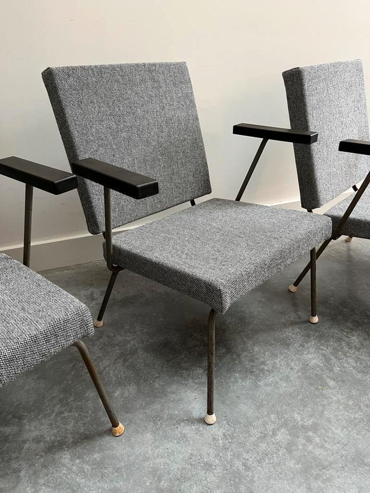 3x Wim Rietveld - 1407, Gispen, Kvadrat Hallingdal 65-166, Huis en Inrichting, Fauteuils, Zo goed als nieuw, Kunststof, Metaal