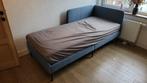 1 persoonsbed te koop, Huis en Inrichting, Slaapkamer | Bedden, Ophalen, Gebruikt, Eenpersoons, Blauw