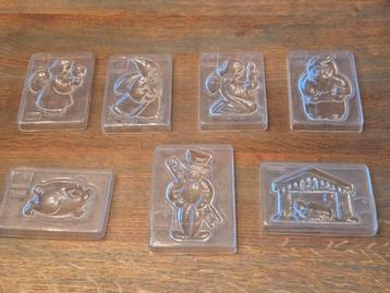 Zeven vintage chocolade vormen anno 1950 in perfecte staat  beschikbaar voor biedingen