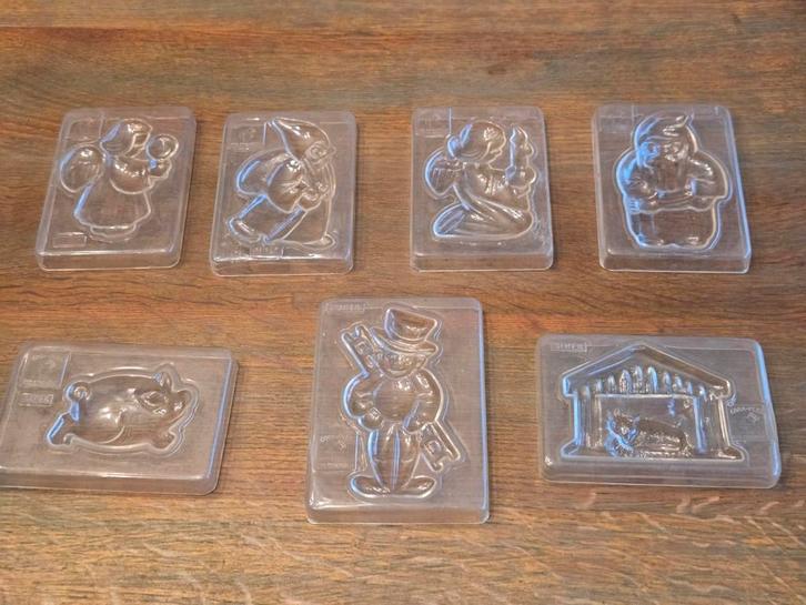 Zeven vintage chocolade vormen anno 1950 in perfecte staat, Diversen, Kerst, Zo goed als nieuw, Ophalen of Verzenden