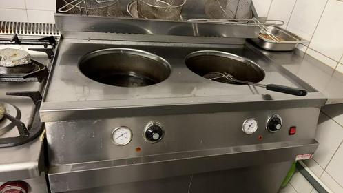 Roestvrijstalen friteuse met dubbele tank, Elektronische apparatuur, Frituurpannen, Zo goed als nieuw, 4 liter of meer, Duo-friteuse