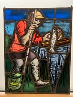 Glas in Lood Visser 30 x39, Ophalen of Verzenden