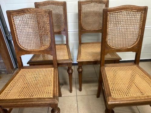 12 gecanneerde stoelen, Huis en Inrichting, Stoelen, Gebruikt, Vijf, Zes of meer stoelen, Hout, Ophalen