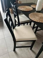 IKEA LISABO – table + 4 chaises noires en très bon état, Huis en Inrichting, Ophalen, Zo goed als nieuw, Moderne / Scandinave / Minimaliste