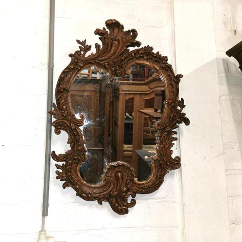 Magnifique miroir liégeois antique orné H 75 cm L 55 cm, Antiquités & Art, Antiquités | Miroirs, 50 à 100 cm, Moins de 100 cm