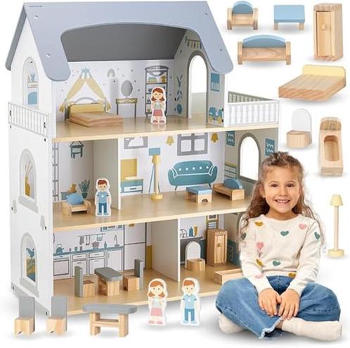 Mamabrum Houten poppenhuis  SNELLE GRATIS LEVERING, Kinderen en Baby's, Speelgoed | Poppenhuizen, Nieuw, Poppenhuis, Verzenden