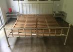 Koperen bedframe met lattenbodem, Huis en Inrichting, Ophalen, Gebruikt, Tweepersoons, 180 cm