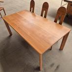 Massief eiken eettafel met bijhorende stoelen + salontafel, Huis en Inrichting, Tafels | Eettafels, Ophalen, Gebruikt