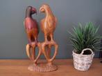 Houten decoratiebeeldje met papegaaien, Ophalen of Verzenden