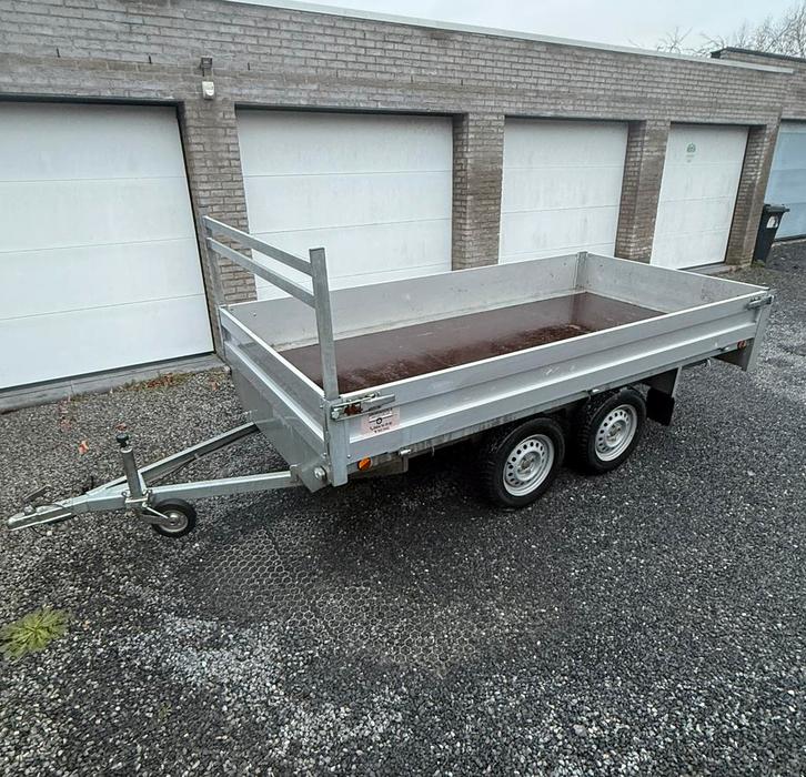 Aanhangwagen dubbelas aluminium 3m x 1m55, Auto diversen, Aanhangers en Bagagewagens, Zo goed als nieuw, Ophalen