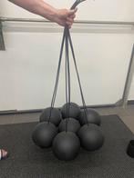 Moderne zwarte hanglamp met 7 bollen – industrieel design, Ophalen, Gebruikt, Metaal