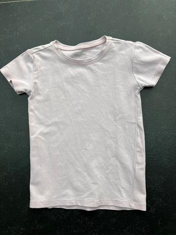 Lichtroze t-shirt met korte mouwen - maat 110/116 - Zeeman