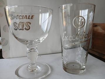 2 Bierglazen; Exelcior / speciale SAS, Ophalen of Verzenden, Zo goed als nieuw