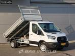 Ford Transit 130pk Open Laadbak Dubbellucht Trekhaak Pritsch, Auto's, Euro 6, 4 cilinders, 2000 kg, Wit