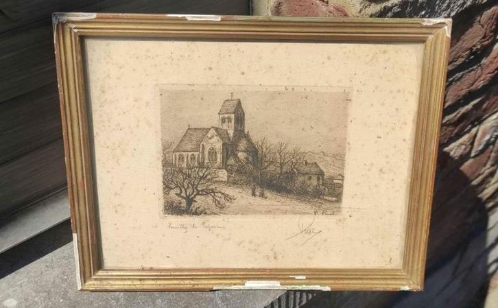 Eau forte veuilly la poterie signe Fernand pinal, Antiek en Kunst, Kunst | Etsen en Gravures, Ophalen of Verzenden