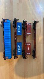 Lot de 4 wagons plats SNCB, Ophalen, Zo goed als nieuw