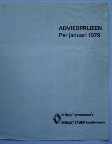 Renault Saviem adviesprijzen 1979 Brochure Catalogue Prosp beschikbaar voor biedingen
