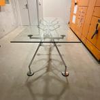 Tecno Nomos glazen vergadertafel, Ophalen, Vintage, 50 tot 100 cm, Zo goed als nieuw
