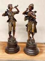 Antieken zamak beelden op voet van E Rancoulet, Antiek en Kunst, Ophalen