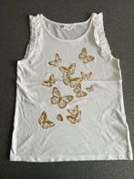 Wit topje met gouden vlinders H&M - maat 134/140, Nieuw, Meisje, Ophalen of Verzenden, Shirt of Longsleeve