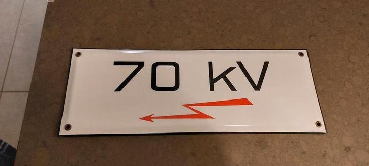 Email Hoogspannings bordje  70 KV, Verzamelen, Merken en Reclamevoorwerpen, Zo goed als nieuw, Reclamebord, Ophalen of Verzenden