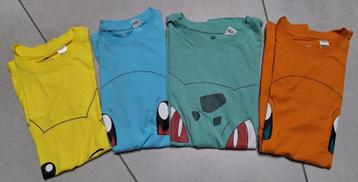 4 pokemon tshirts maat 134/140 beschikbaar voor biedingen