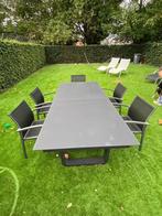 Tuintafel Exterioo - verlengbaar - met 5 stoelen en 2 ligbed, Tuin en Terras, Ophalen, Aluminium, Tuinset, Eettafel