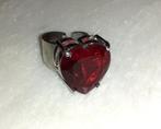 Cocktailring rood hartje Lovisa, Handtassen en Accessoires, Ringen, Verzenden, Nieuw, Dame, Rood