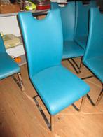 6 moderne stoelen skay kleur turquoise gebruikte staat, Antiek en Kunst, Ophalen