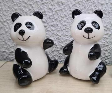 2 pandabeertjes peper&zoutvat of als decoratie - Nieuw