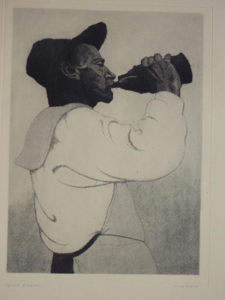 Michel DE GOEYE c1930 grote ets le jardinier épreuve artiste, Antiquités & Art, Art | Eaux-fortes & Gravures, Enlèvement ou Envoi