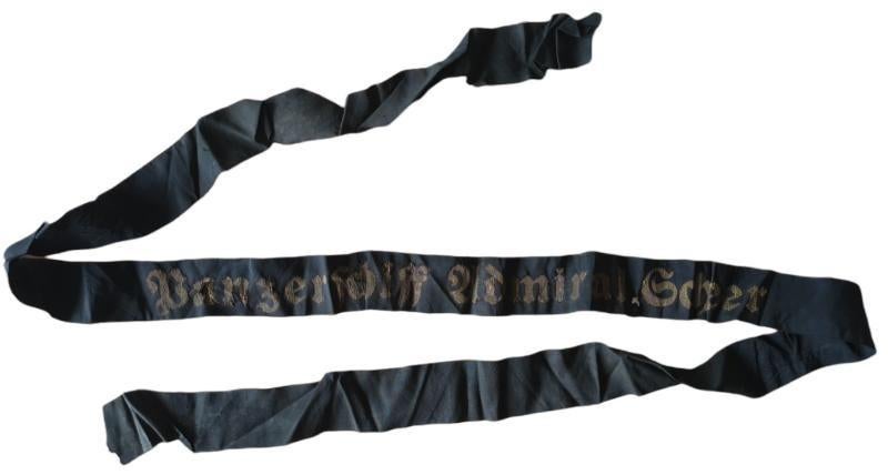 A Kriegsmarine hat ribbon Admiral Scheer, Verzamelen, Militaria | Tweede Wereldoorlog, Ophalen of Verzenden