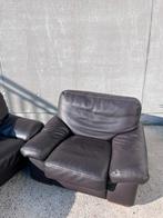 3 delige lederen zetel set, Huis en Inrichting, Fauteuils, Ophalen, Zo goed als nieuw, Leer