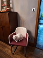 Quatre chaises vintage en rouge et blanc avec structure chro, Enlèvement, Rouge, Quatre