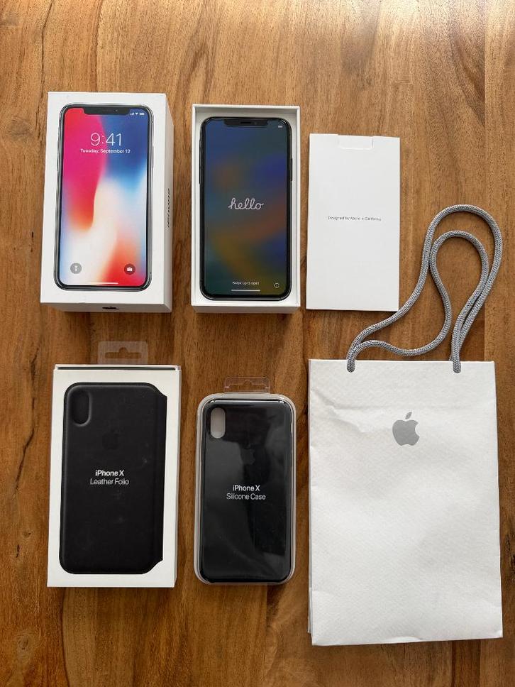 Apple iPhone X compleet + 2 hoesjes, Telecommunicatie, Mobiele telefoons | Apple iPhone, Gebruikt, 64 GB, iPhone X, Ophalen