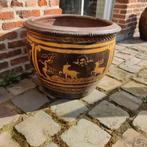 Chinees geïnspireerde terracotta bloempot, Tuin en Terras, Ophalen, Terracotta