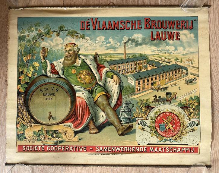 De Vlaamsche Brouwerij Lauwe - affiche - poster, Verzamelen, Posters, Ophalen of Verzenden