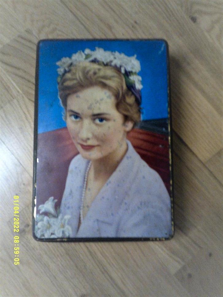 Vintage blikken doos Prinses Paola, Collections, Maisons royales & Noblesse, Utilisé, Autres types, Enlèvement ou Envoi