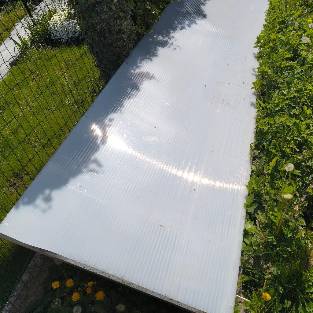 DUBBELWANDIGE POLYCARBONAATPLATEN 3,80m x 1,00m, nog 2stuks., Ophalen, Zo goed als nieuw, Overige materialen, 20 tot 50 mm