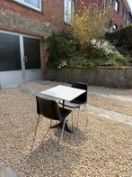 Table de jardin Bistro en marbre (chaises gratuites), Jardin & Terrasse, Enlèvement, Utilisé, Carré, Métal