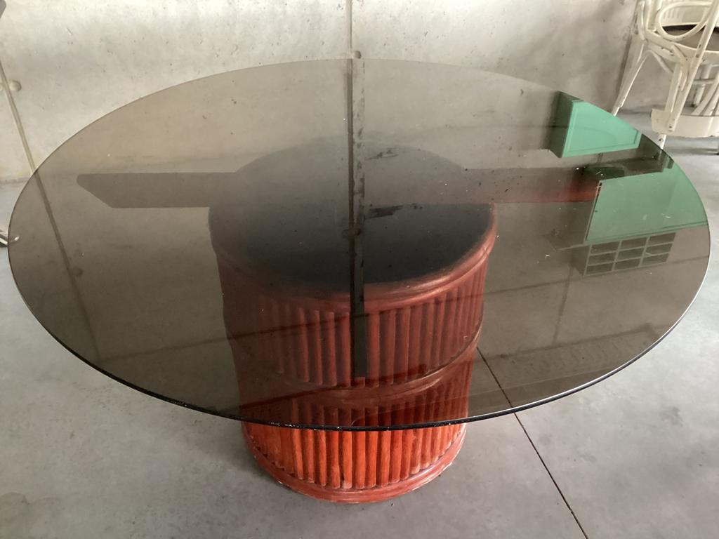 Table ronde en verre vintage, Maison & Meubles, Enlèvement