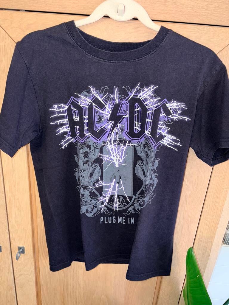 Vintage T-shirt Solid Rock AC / DC Plug Me In, Ophalen of Verzenden, Zo goed als nieuw, Maat 48/50 (M), Zwart